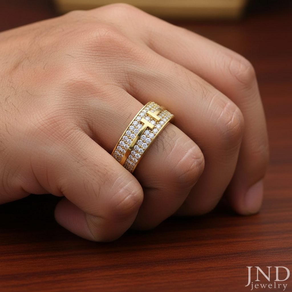 Cincin Wanita Model Tiffany Cross Diamond | Suasa Asli Premium | Gold Rosegold Silver | Elegan Mewah