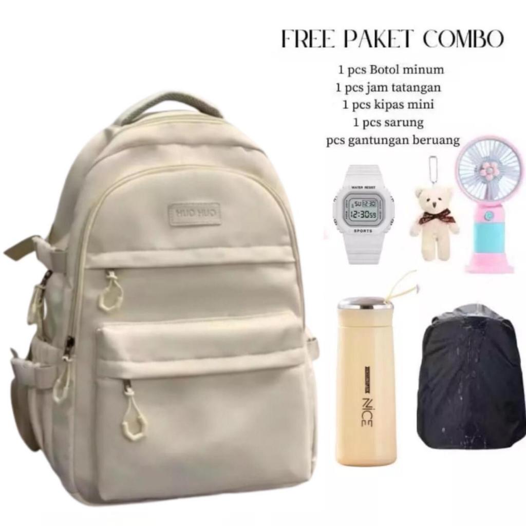 Tas Sekolah HUOHUO Tas Ransel Anak Perempuan SD SMP SMA Anti Air