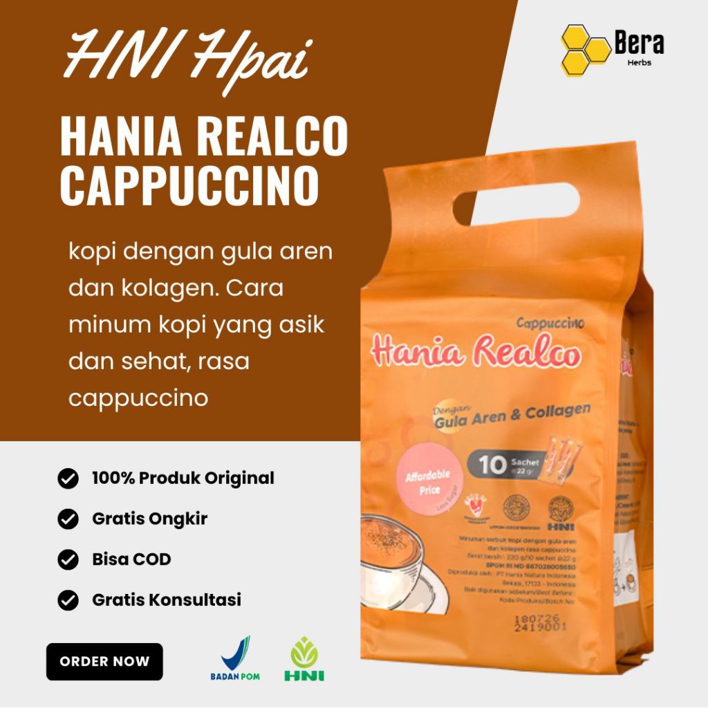 Hania Realco Cappuccino HNI Original – Minuman Kopi Cappuccino
