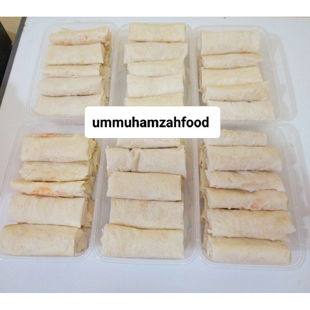Lumpia ayam suwir pedas frozen isi 10