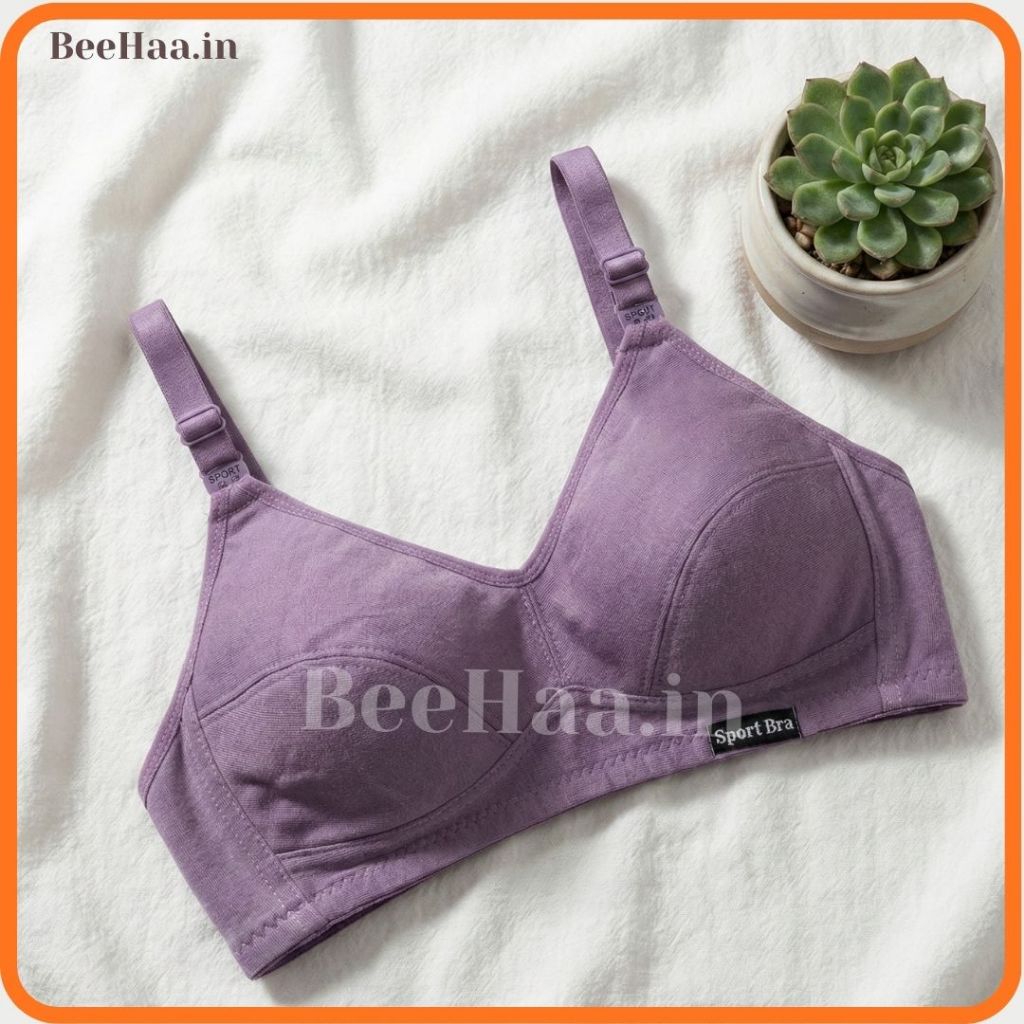 BeeHaa - Bra Sport Tanpa Kawat Tanpa Busa Sport Bra Remaja Wanita Dewasa Nyaman Bahan Kaos Murah Siz