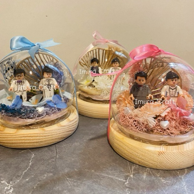READY STOCK/Glass Dome Kaca unik/Wadah Cincin/LED Glass Dome/mini figure Gift