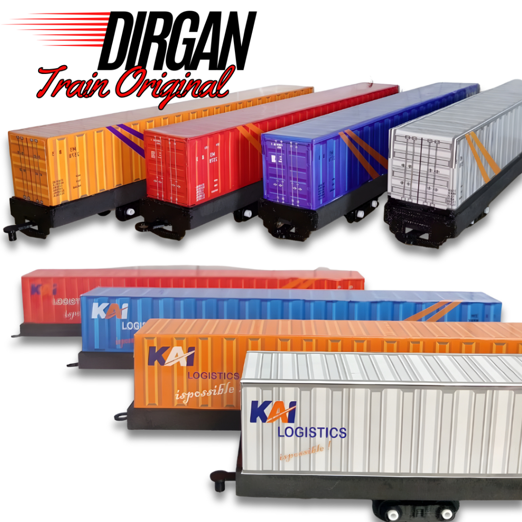Mainan Kereta Api Miniatur Gerbong Kontainer KAI (HandMade)