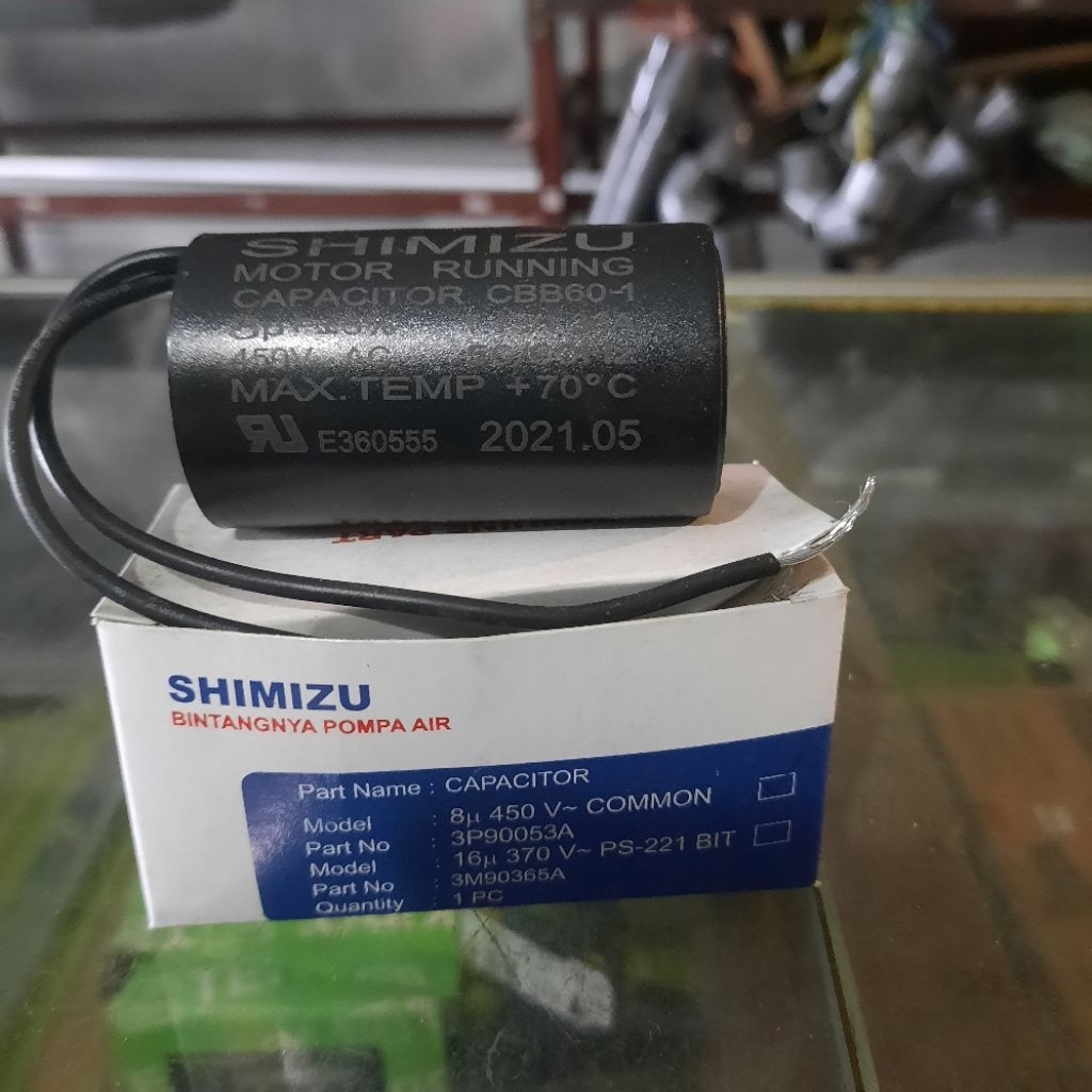 Kapasitor Kondensor Mesin Pompai Air Shimizu PS-135 PS-130 8uf 8micro