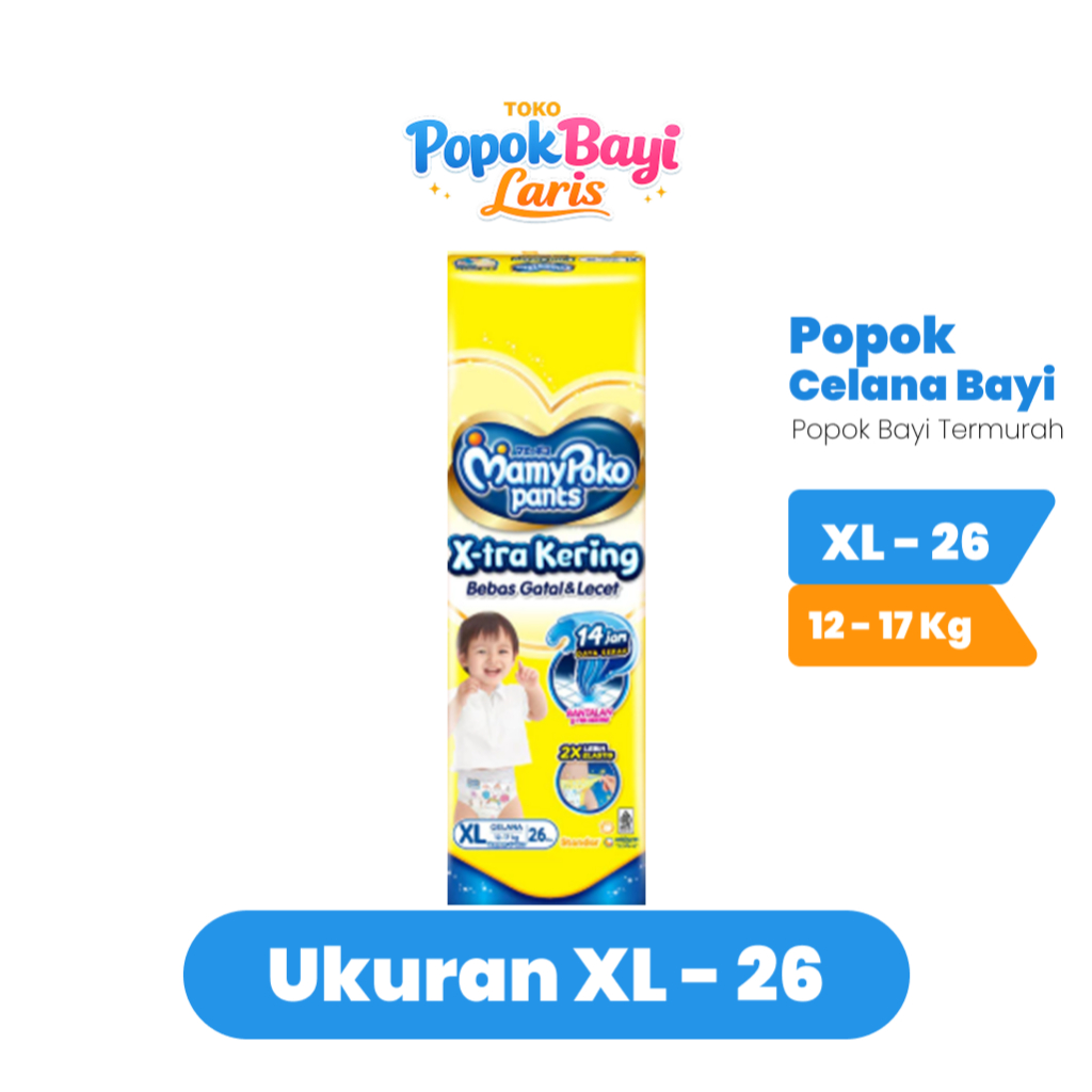 MamyPoko Pants X-tra Kering XL 26 - MamyPoko - Popok Celana -  Popok Celana MamyPoko - Mamy Poko Mur