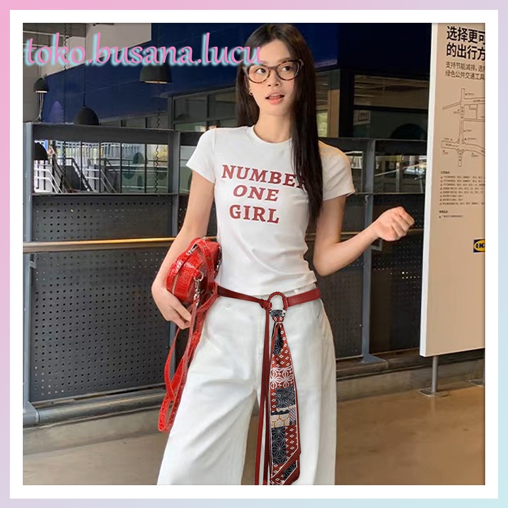 Sabuk Syal Motif Batik Wanita Pria Fashion Korea - Ikat Pinggang Kulit PU Merah/Hitam Gaya Punk Kasu