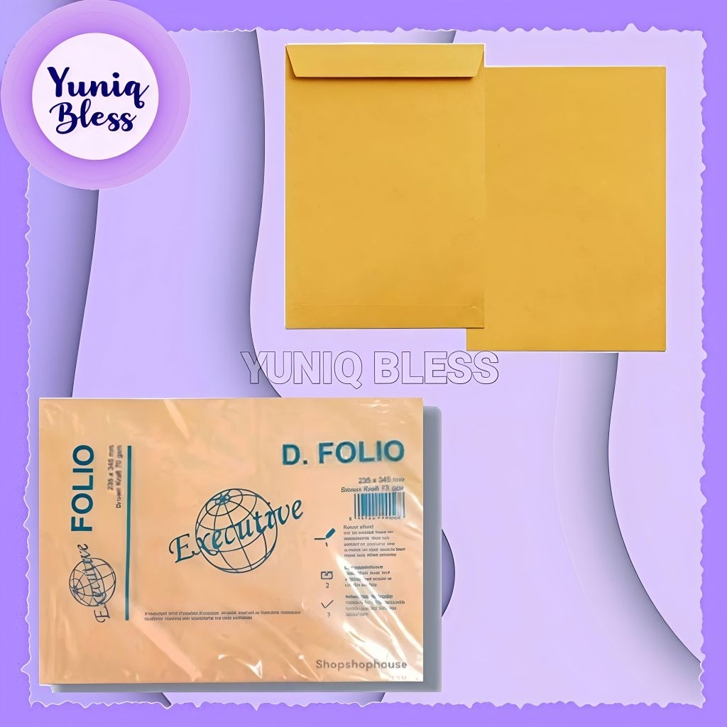 Amplop Kraft Coklat Amplop Serbaguna D.FOLIO Polos Executive Craft Envelope Ukuran Folio isi 100 lem