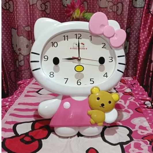 Jam dinding hello kitty full body jumbo/jam karakter /Boneka dekorasi rumah
