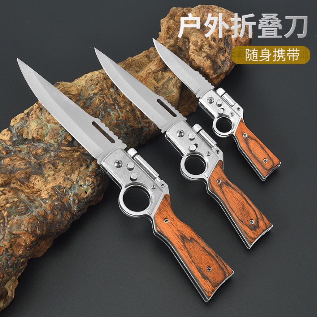 Pisau Lipat ada led senter model AK47 peralatan survival