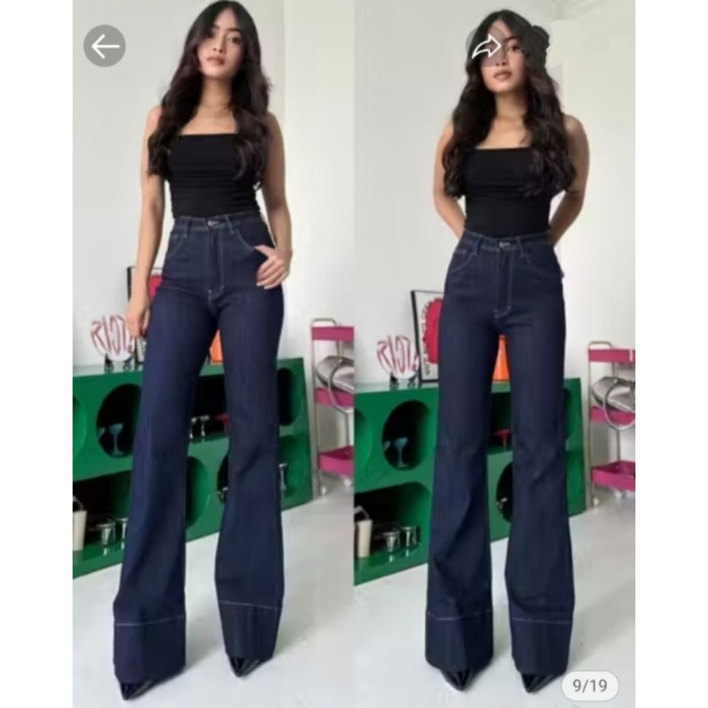 Preloved La Douce Mckenzie Celana Jeans Cutbray in Raw Denim size 28