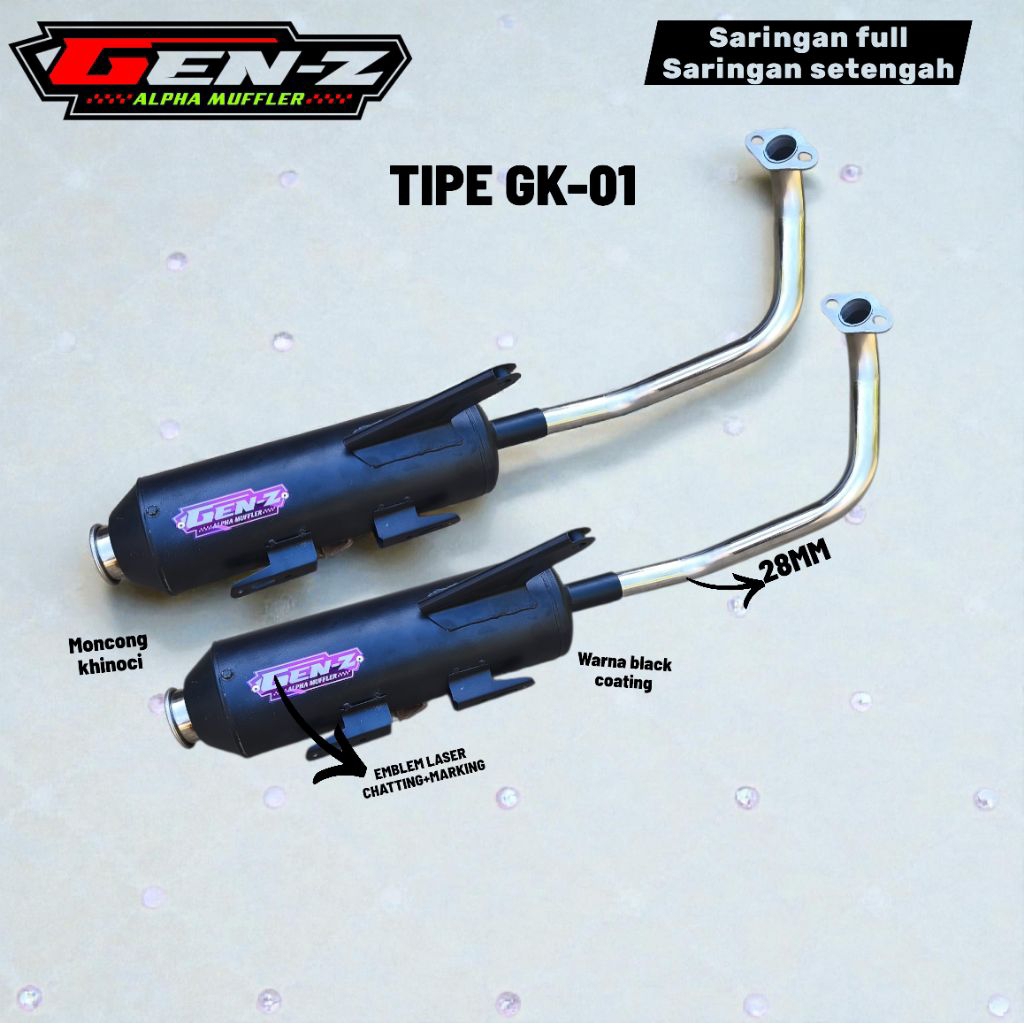 Knalpot Racing Metick ORIGINAL GEN-Z Moncong kinochi untuk beat vario pcx mio nmx areox dll