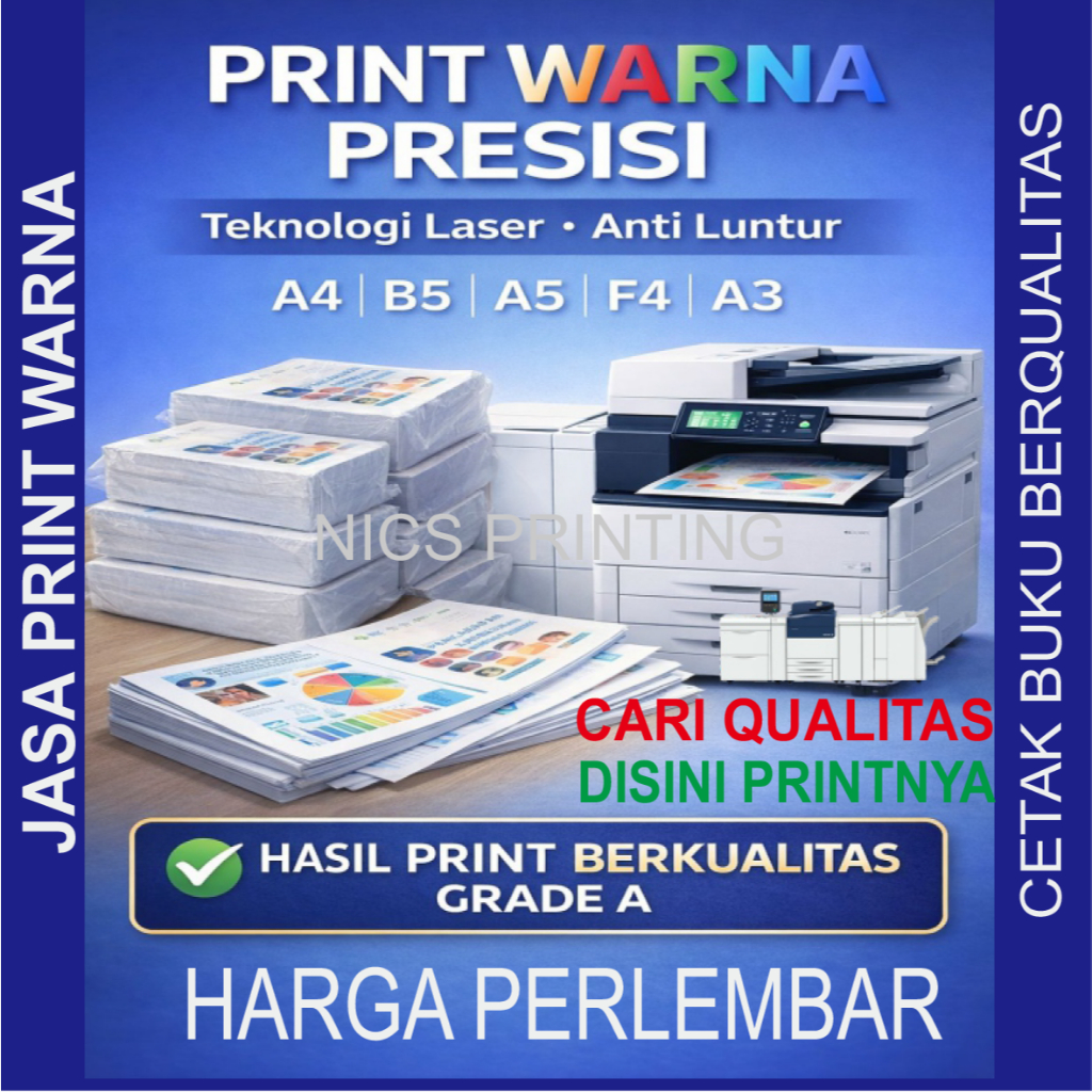 PRINT WARNA LASER ANTI LUNTUR, CETAK BUKU, SKRIPSI,MAKALAH DLL.