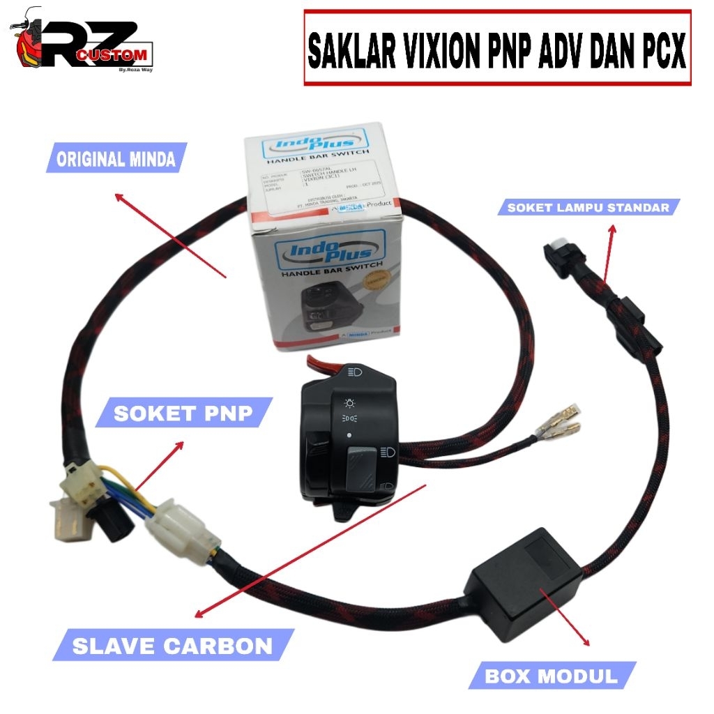 SAKLAR KIRI ADV 150 / ADV 160 / PCX 160 / PCX 150 / PCX CBU ORIGINAL 100% PNP SLAVE CARBON