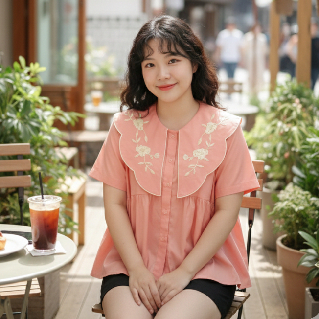 ATASAN KATUN COTTON BORDIR BUNGA NATAL CHRISTMAS MERAH PUTIH IMLEK HIJAU BLOUSE WANITA