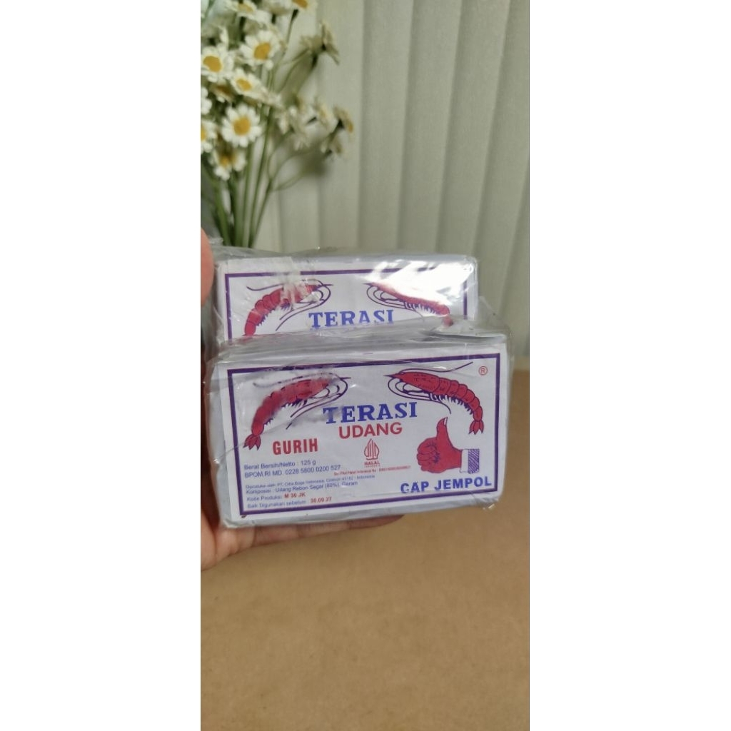 Terasi Udang Cap Jempol - 125gr, Aroma Khas Cirebon, Rasa Tradisional, 100% Asli