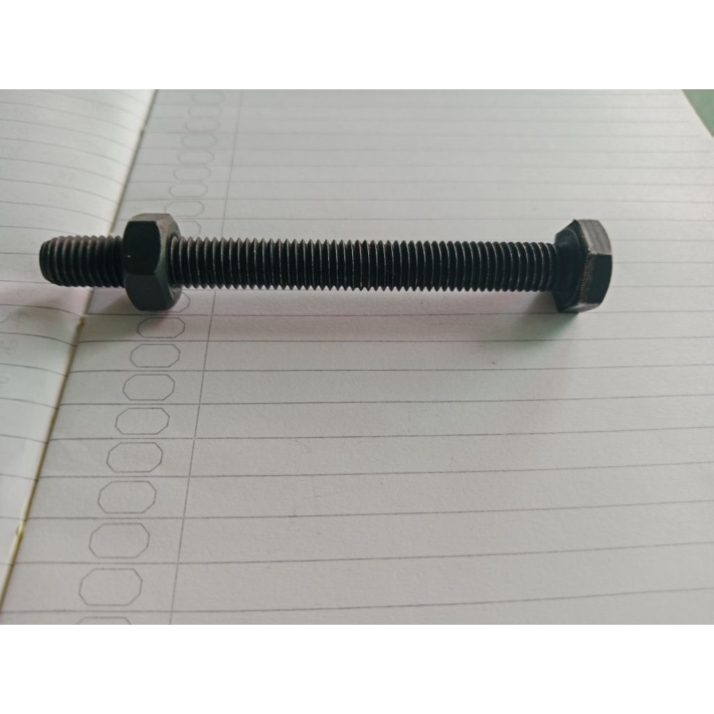 Baut mur baja 8.8 m20x100 full drat baut kunci 30 panjang 10 cm HTB