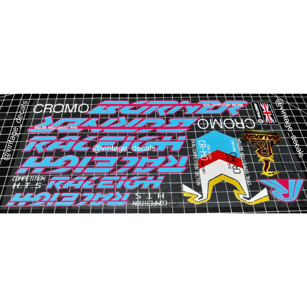 sticker decals repro BMX Raleigh Team Burner Cromo Burner MK1 MK2