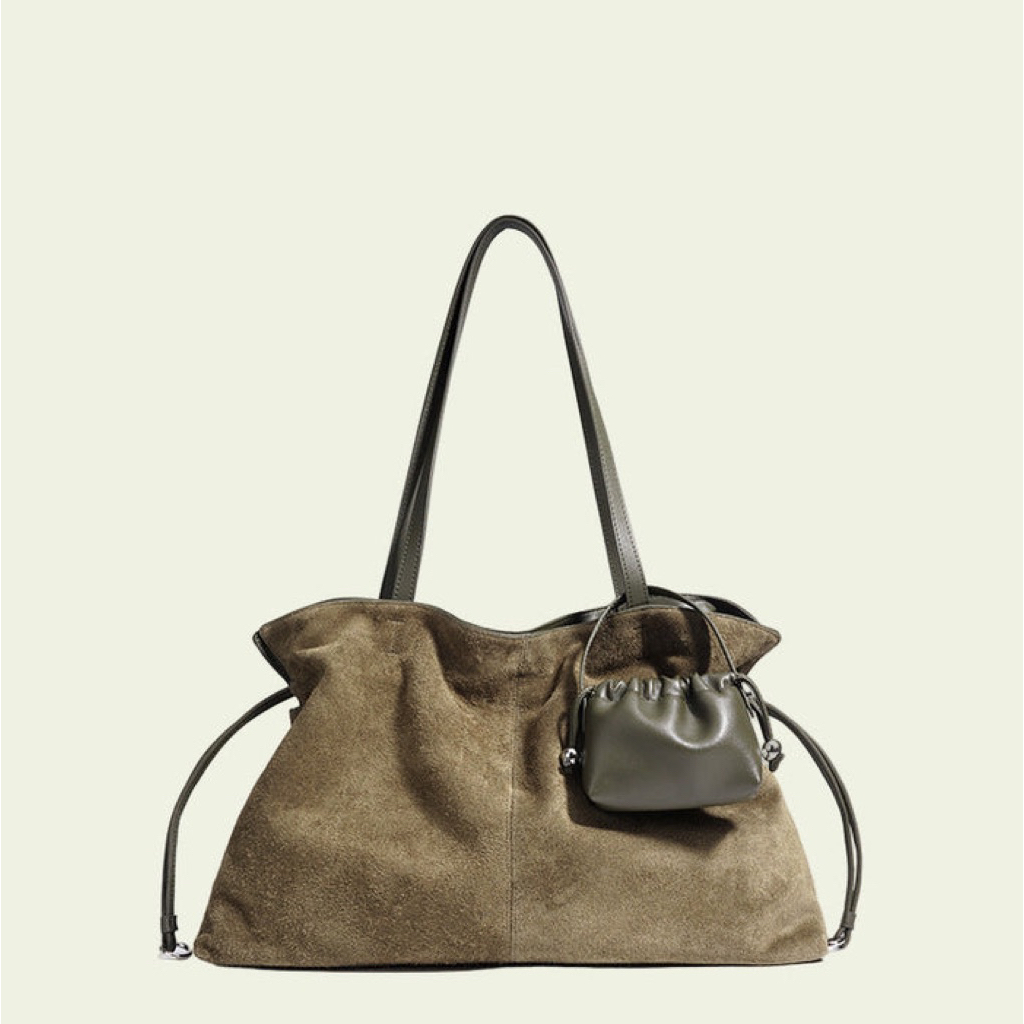 TAS TOTE SERUT NO BRAND / TAS SERUT NO BRAND / TAS TOTE BAHAN SUEDE MIX LEATHER / TAS TOTE WANITA / 