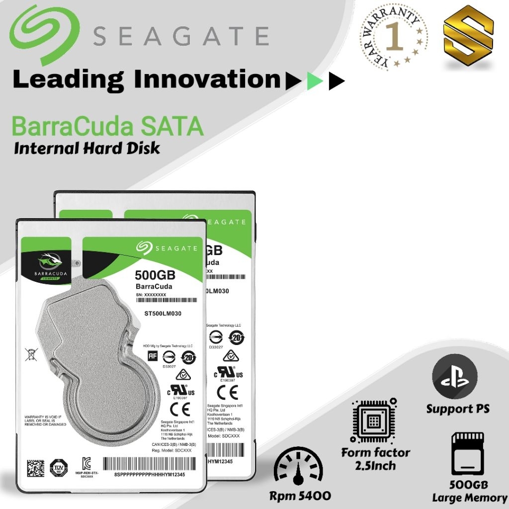 Hardisk Laptop 500GB/ 320GB Seagate BarraCuda Slim 2.5 Sata HDD Internal Laptop PS Promo 500GB 320GB