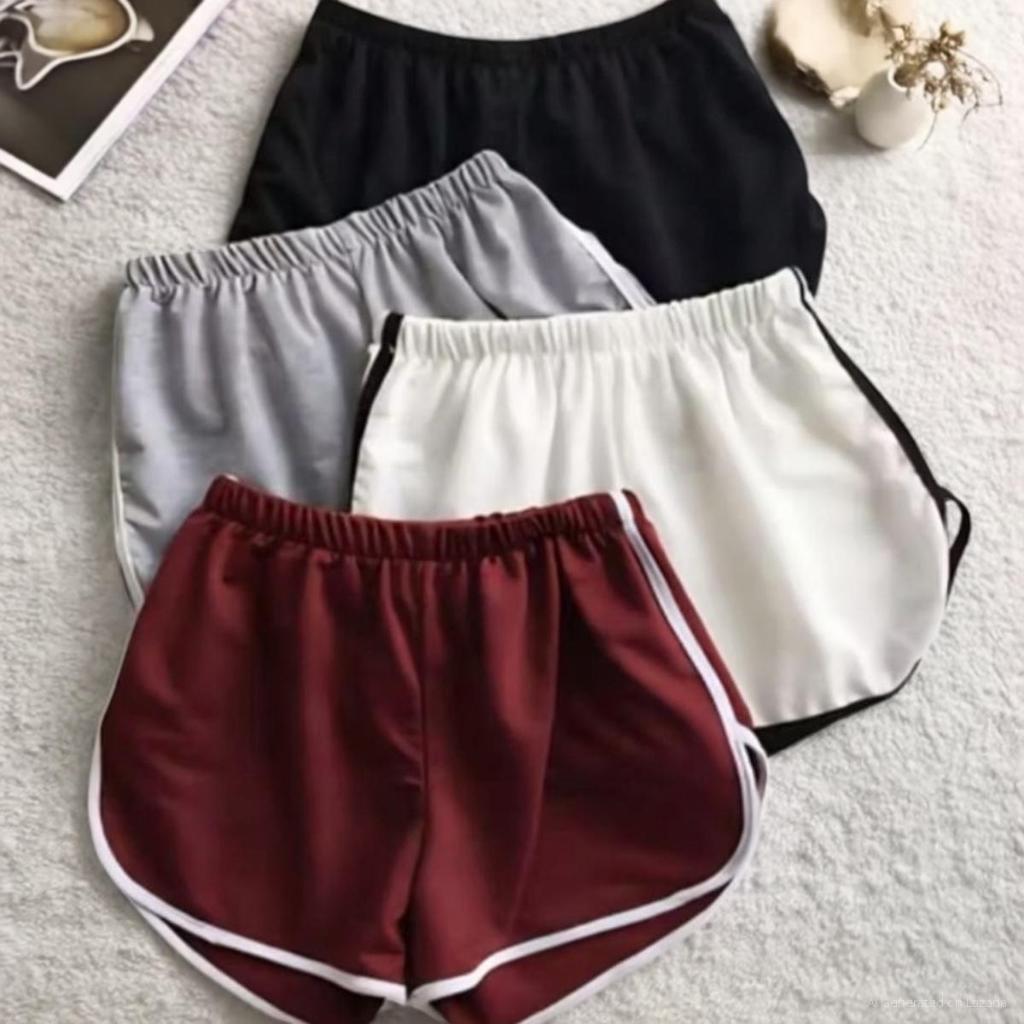 paket 4 PCS celana hot pants pendek wanita Santai polos katun PE hotpants muniko korea olahraga gym