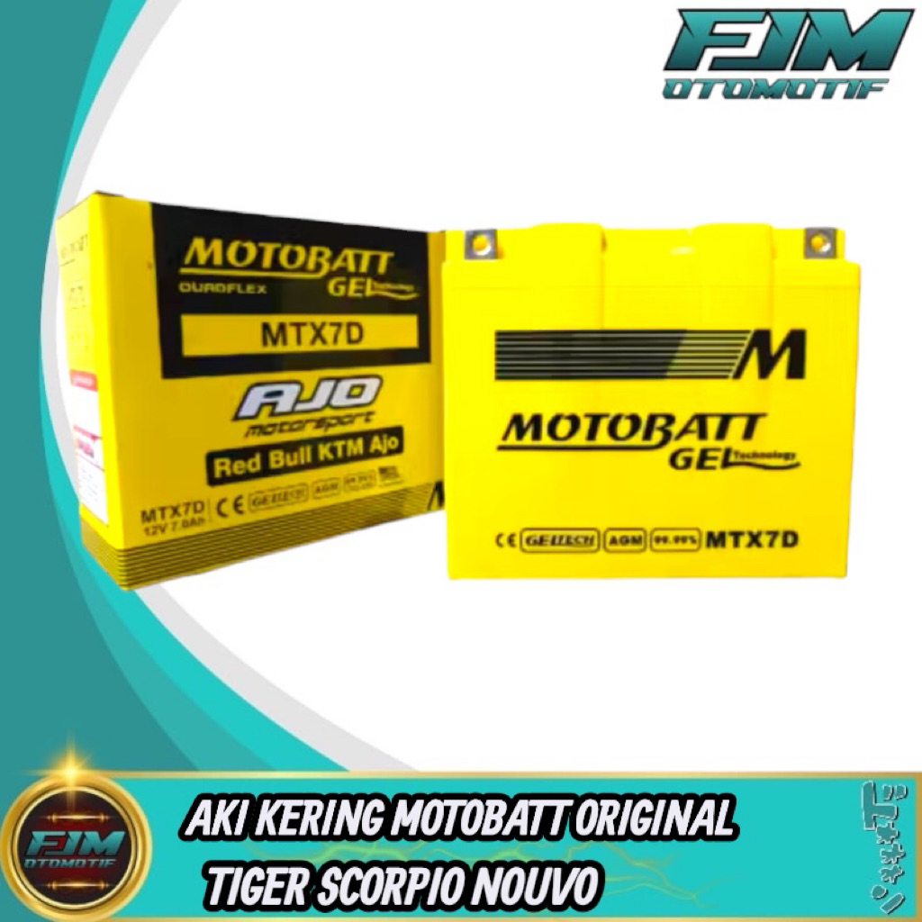Aki Kering Motobatt MTX7D 7AH Tiger Tiger Revo Scorpio Nouvo Original Motobatt