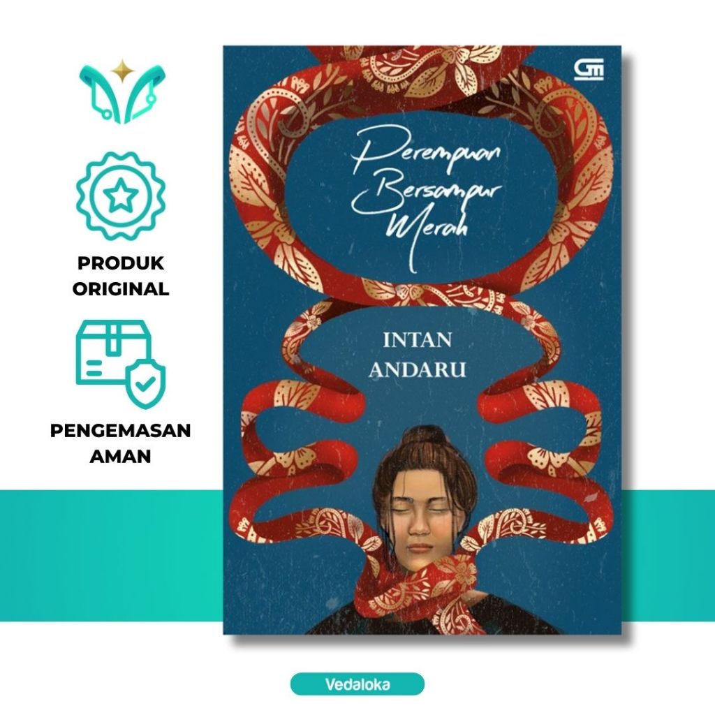 Novel Perempuan Bersampur Merah (Andaru Intan) - Original Segel Resmi - Fiksi Sejarah Misteri