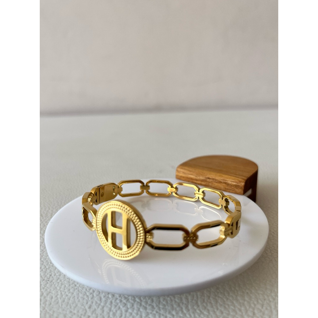 Gelang Bangle Wanita Titanium Anti Karat Bangle Titanium