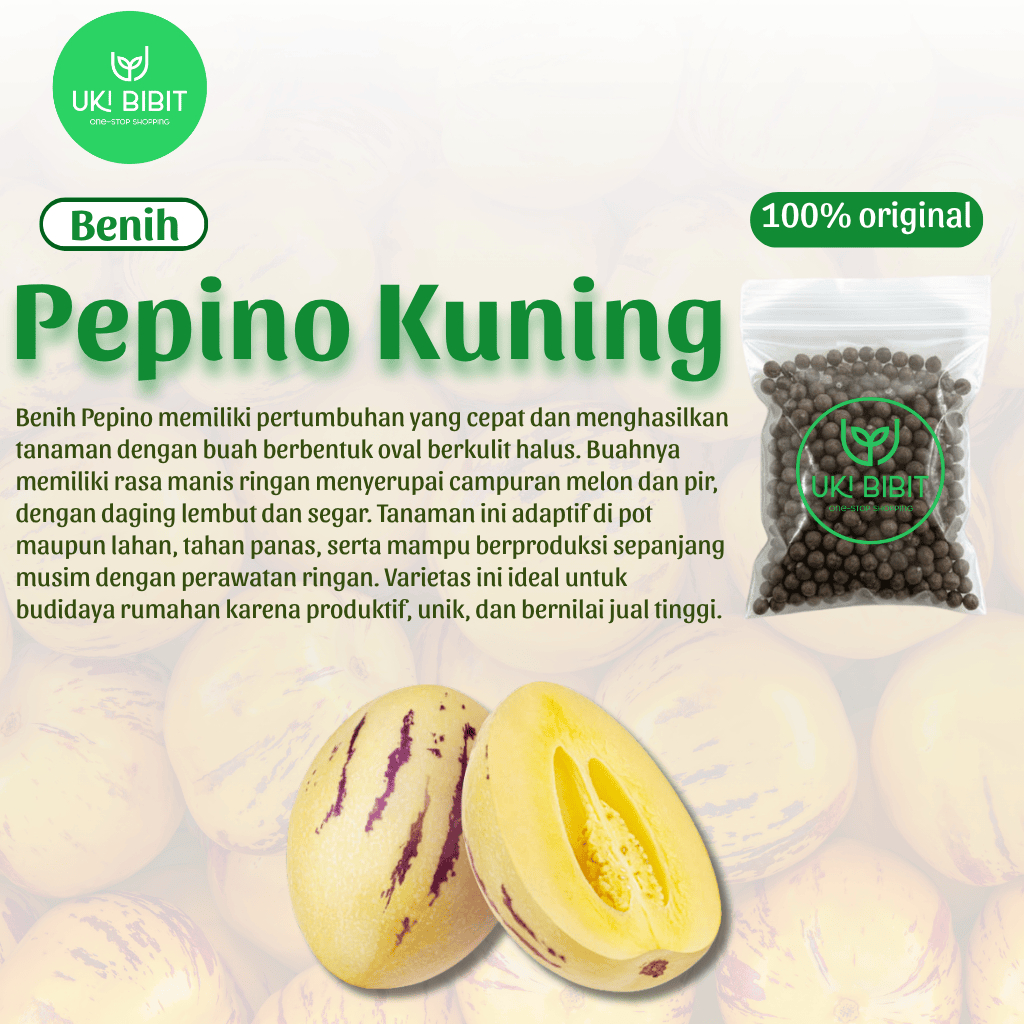 ( 10 Butir ) Benih Biji Buah Pepino | Pepino Kuning | Melon Pepino