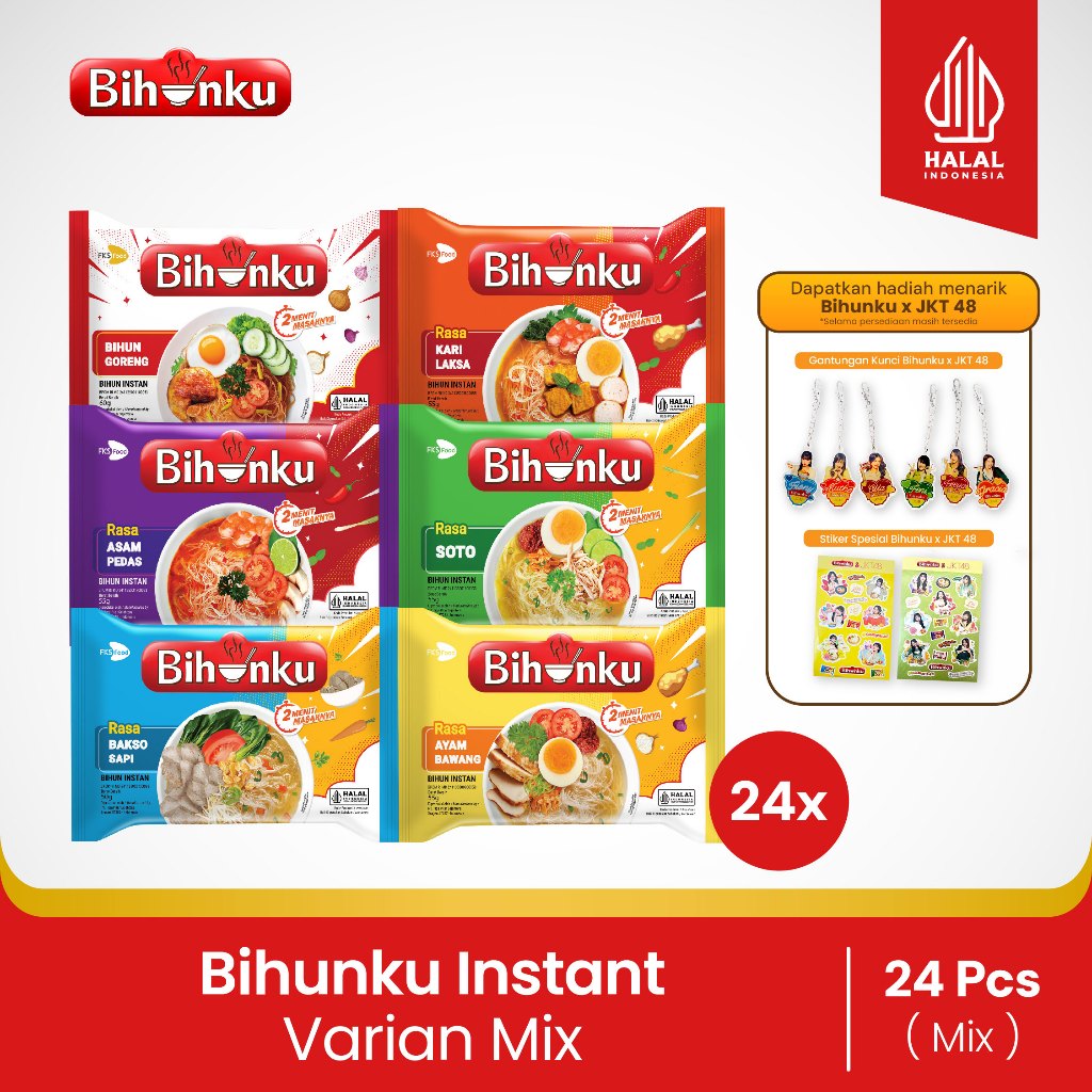 BUNDLING BIHUNKU X JKT48 MIX VARIAN 24 PCS GRATIS MERCHANDISE JKT48