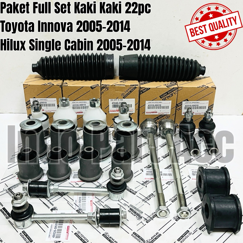 Bushing Arm Set - Ball Joint - Tie Rod - Rack End - Link Stabil - Karet Stabil Toyota Innova Hilux S
