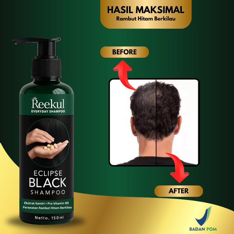 Shampoo Untuk uban dan lepek Reekul Eclipse Black Beruban BPOM BPOM Anti Rontok Penghilang Uban Seha