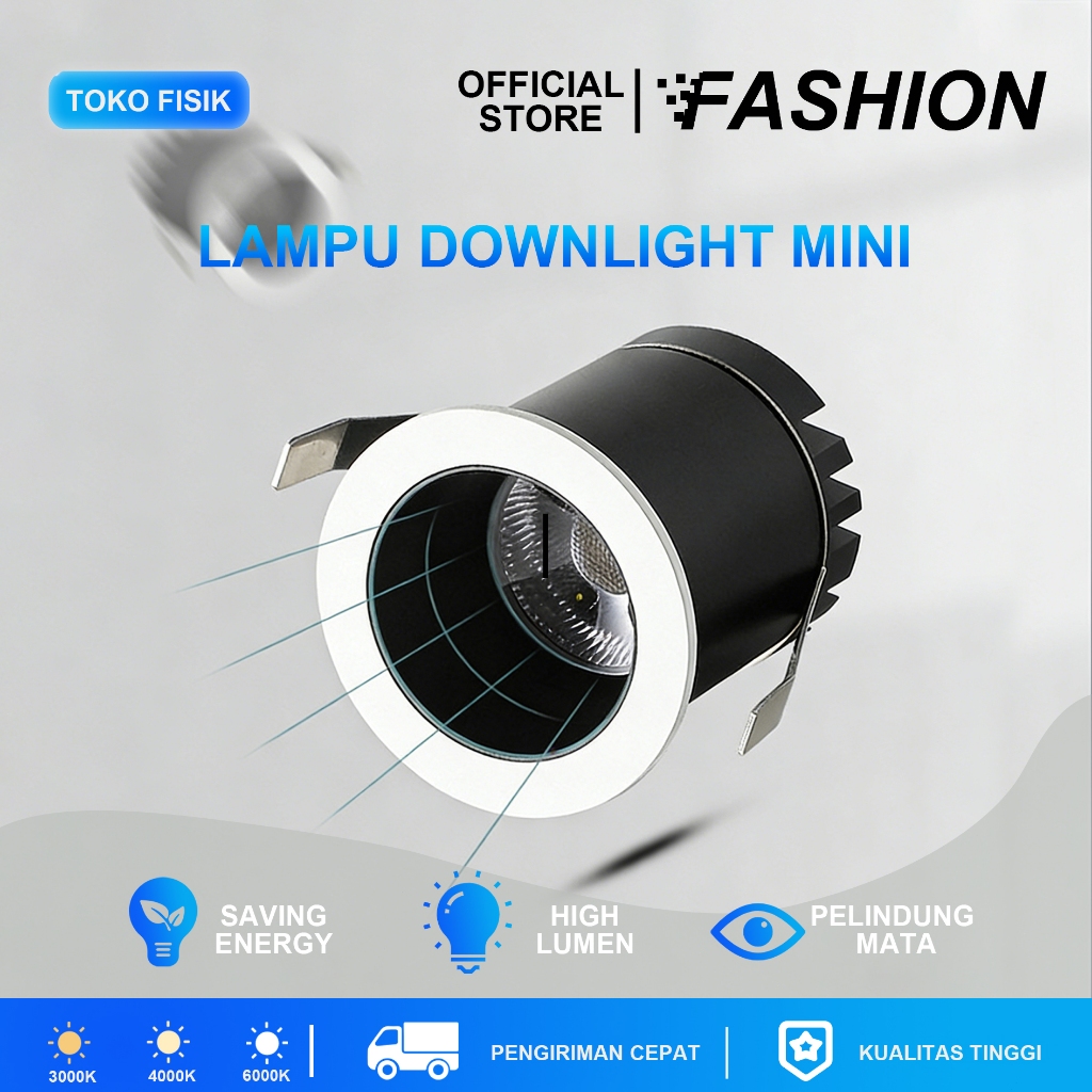 Lampu Downlight Mini LED 3W 7W 12W 18W 3000K 4000K Spotlight Sorot Untuk Ruang Tamu Kamar Tidur Show