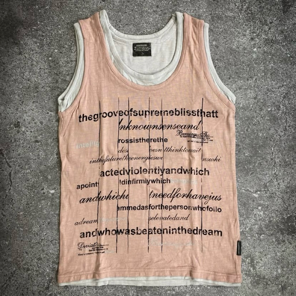 Bernings-sho Poem Double Layered Tanktop