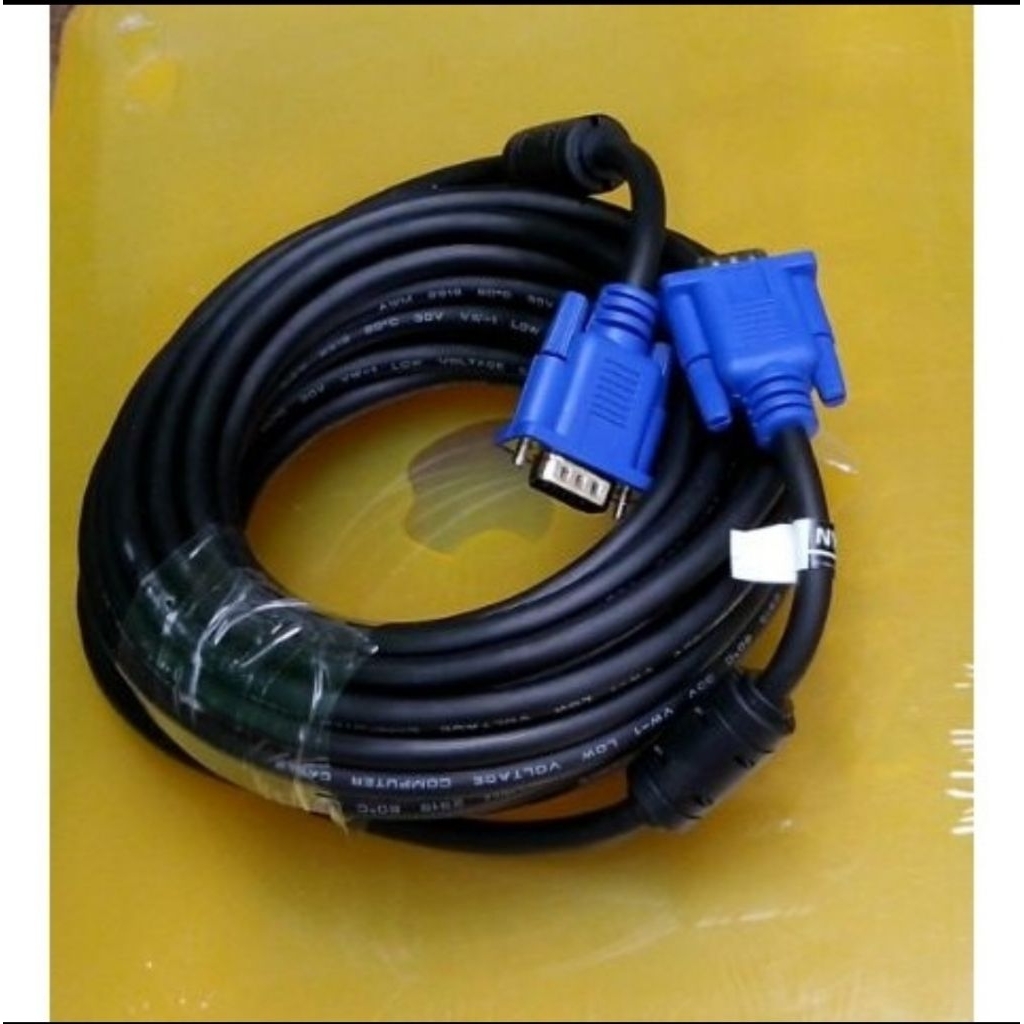 kabel Vga 10 Meter bahan tebal kabel vga to vga kabel proyektor kabel lcd kabel vga biru