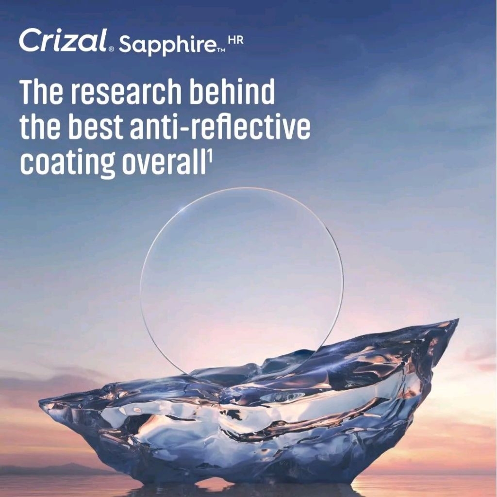 lensa kacamata essilor crizal sapphire blueuv capture ormix indeks 1.60 melindungi mata dari sinar b