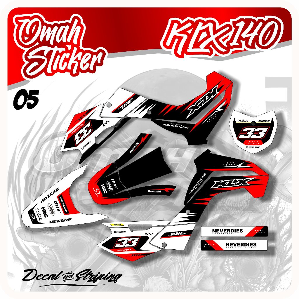 Decal KLX 140 / Stiker KLX 140 / Decal Stiker KLX 140 .OMH.05