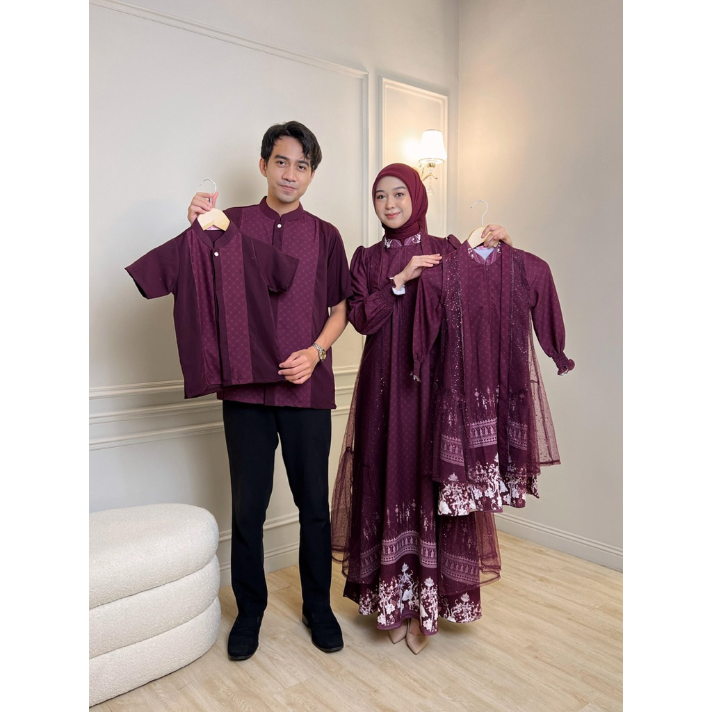 Rysfashion - Novella Sarimbit Keluarga 2026 Lebaran Premium - Baju Serimbit Keluarga - Baju Lebaran 