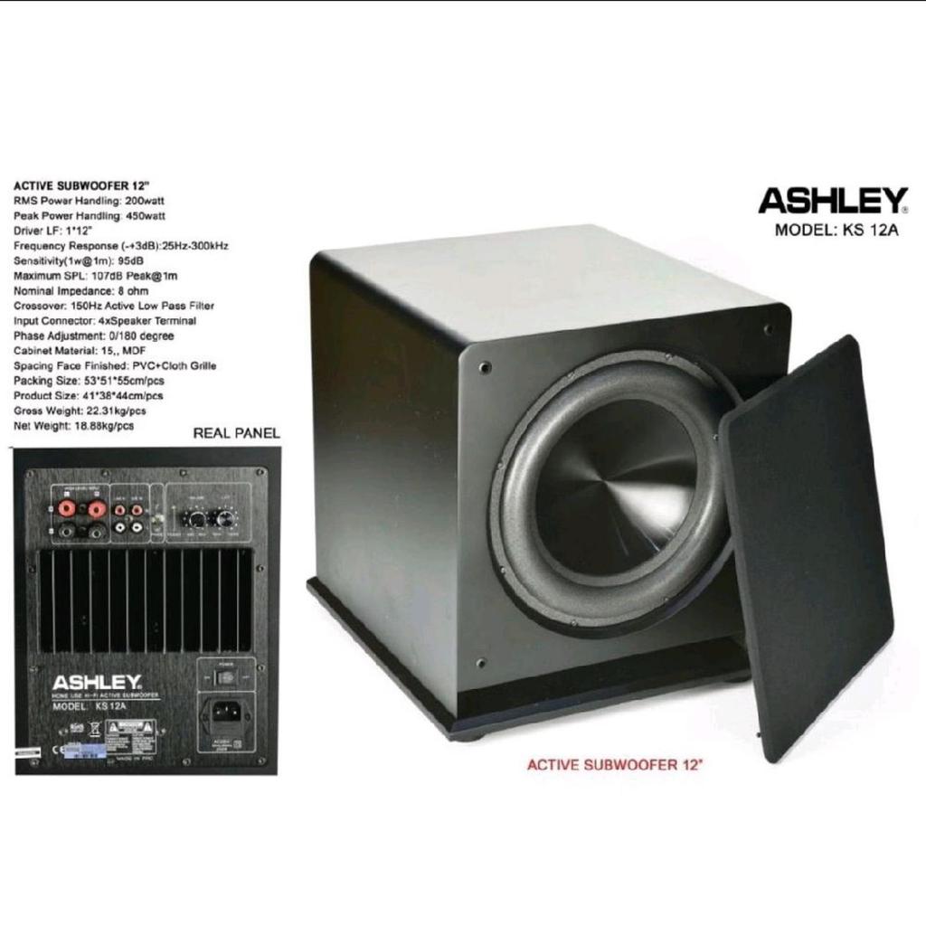 SUBWOOFER SPEAKER ACTIVE ASHLEY KS-12A ORIGINAL 12 INCH KS12A SPEAKER AKTIF