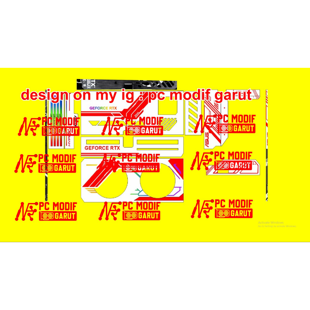 Paket side cover case pc led rgb logo custom