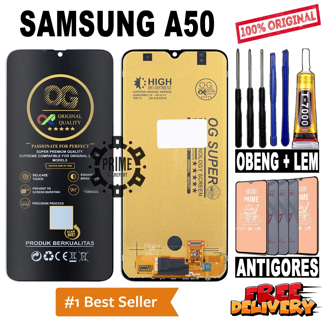LCD TOUCHSCREEN SAMSUNG A50 ORIGINAL OEM LCD SAMSUNG A50 FULLSET