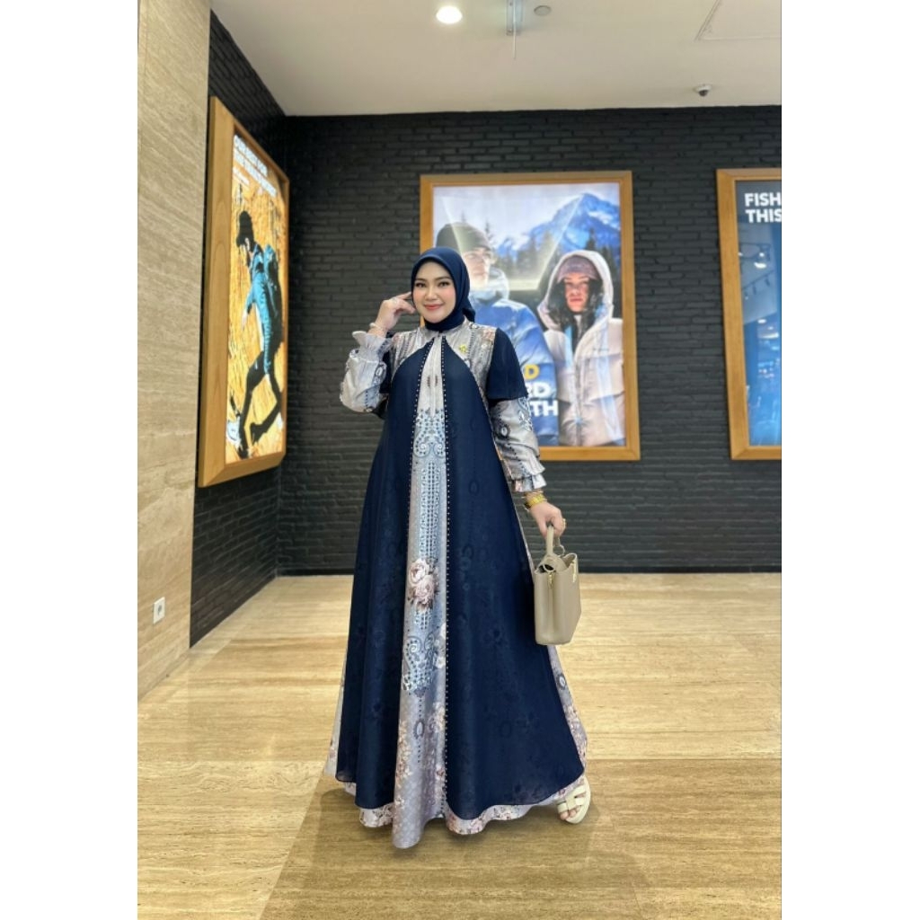 Tatiana Dress by iRna.Emerald Original - Dress dengan Bahan Motif Armani Silk yg halus