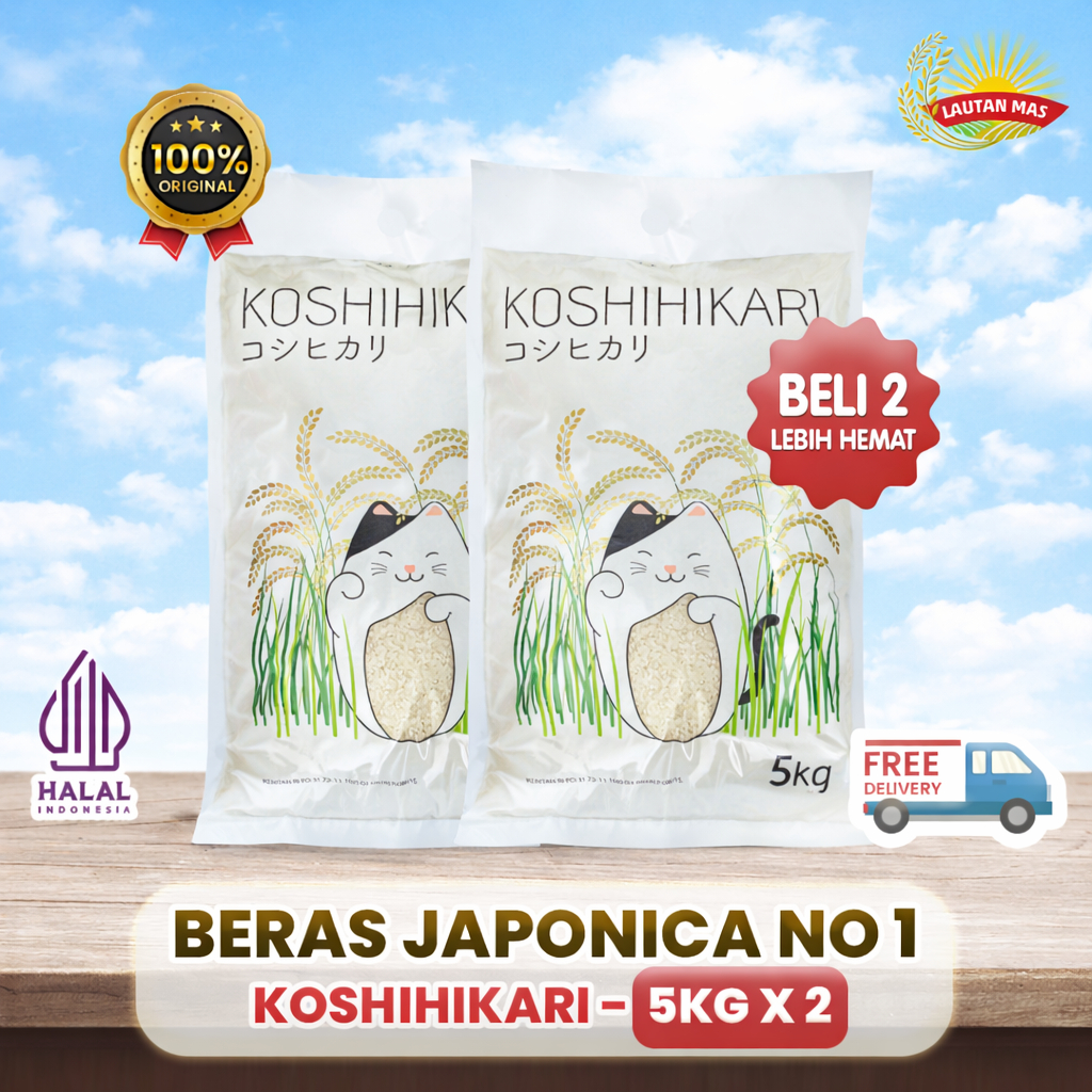 [PAKET HEMAT] Koshihikari Beras 5kg Beras Japonica - 2Pcs