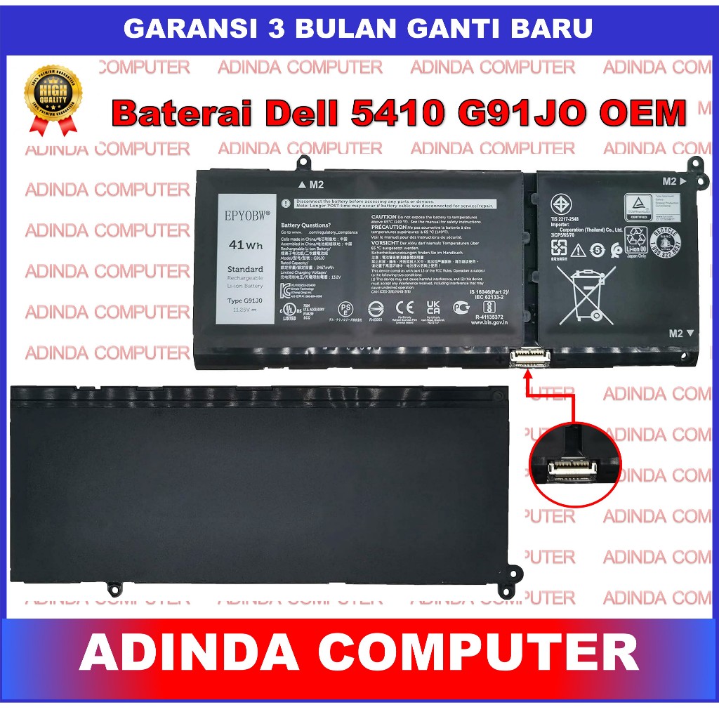 Baterai Dell Inspiron Vostro 14 5410 5420 3515 3525 5510 5620 5310 5415 13 5310