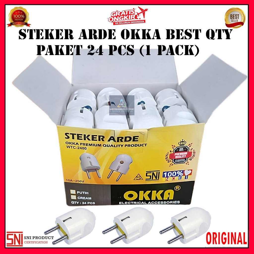 (Per 24 Pcs) Steker Arde Bulat Okka / Steker Arde Murah / Steker Bulat Okka