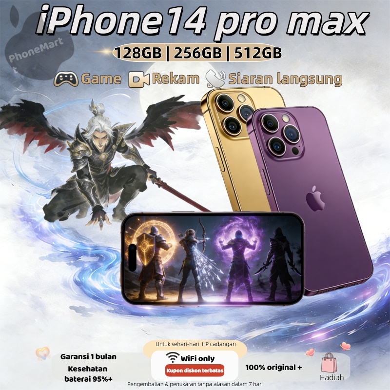 Apple iPhone 14 Pro max Indonesia Ready Stock, iP14 Pro max 128/256/512GB, Second