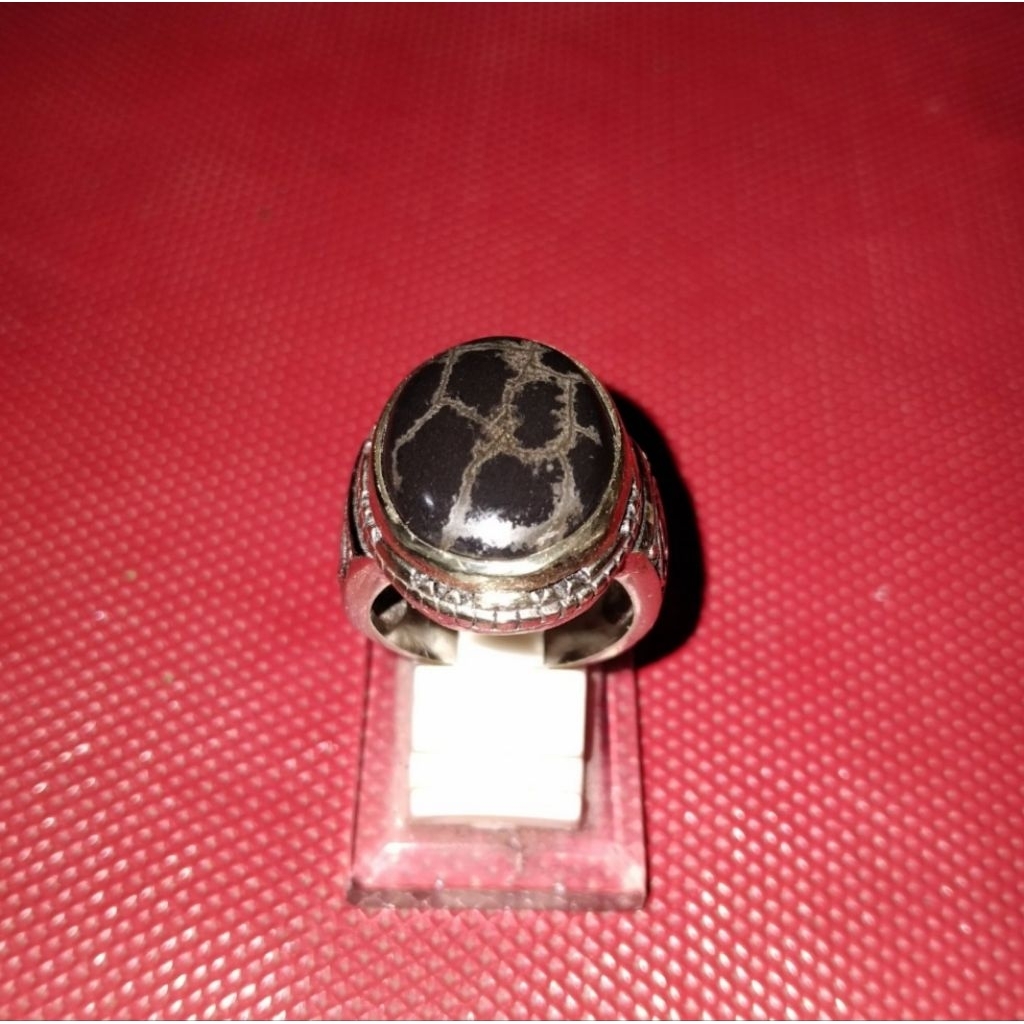 Badar besi urat kura batu cincin badar besi semeru lumajang asli urat tunggal kura perak badar besi 