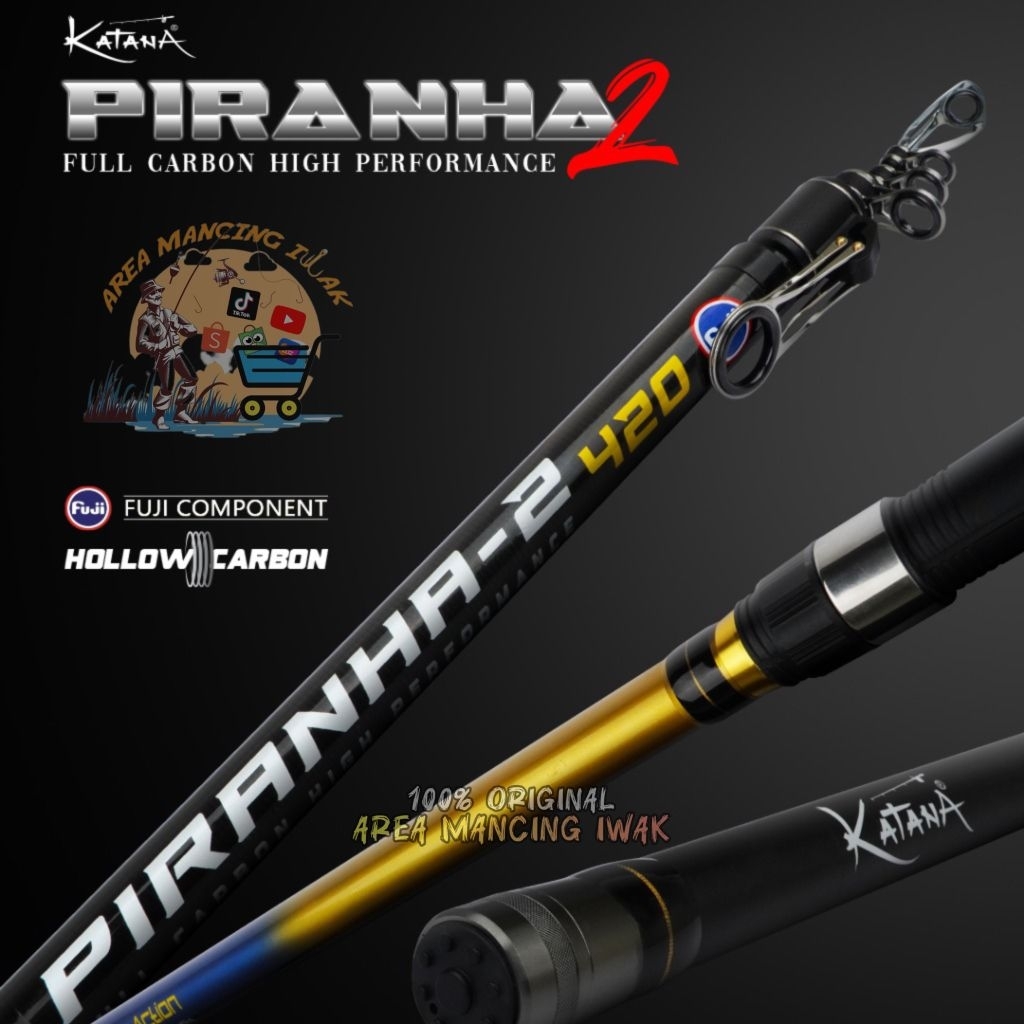 Joran KATANNA PIRANHA SURF 2 FUJI 360 390 420 450 ROCK FISHING  - Joran Pasiran