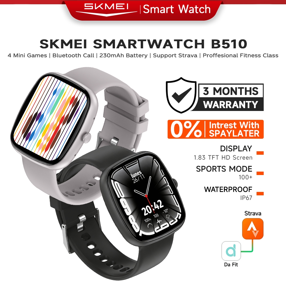 Skmei B510 jam smartwatch pria ip67 waterproof skmei smartwatch wanita  bluetooth call jam tangan ou