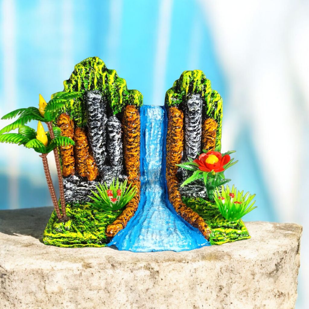 Hiasan Decorasi Ornamen Aquarium Tebing Air Terjun