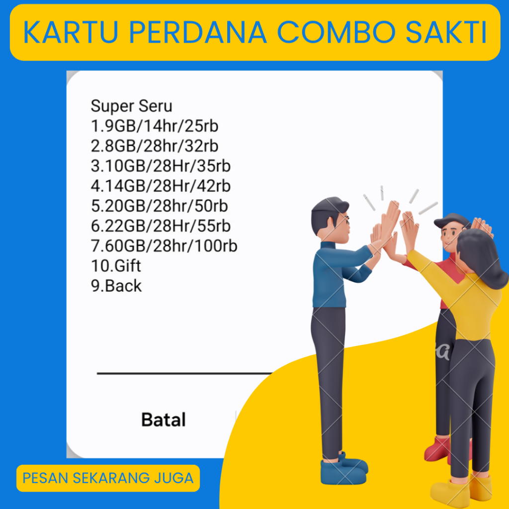 KARTU TELKOMSEL SIMPATI 11 DIGIT 3G 4G 5G / SAKTI COMBO SUPER SERU / KARTU INTERNET MURAH TELKOMSEL